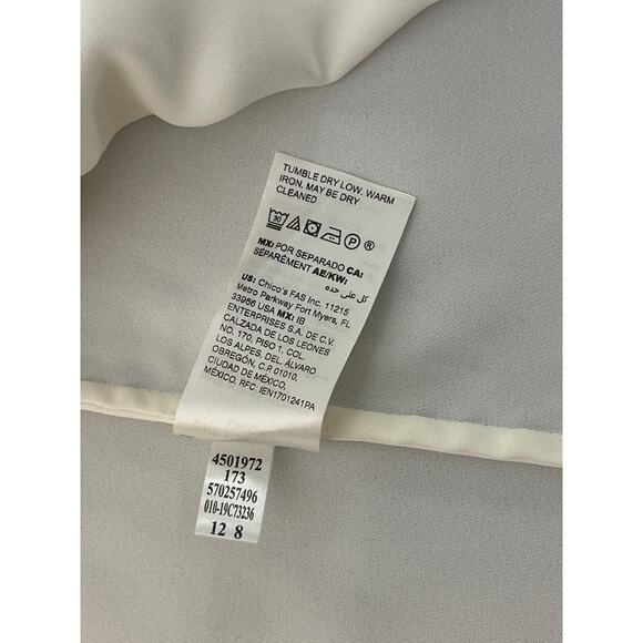 Chico's Crème Embroidered Boho Top - Size 3 Pre-owned - Picture 5 of 7